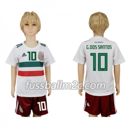 Fußballtrikots Mexiko G.Dos Santos 10 Kinder Auswärts Trikotsatz WM 2018